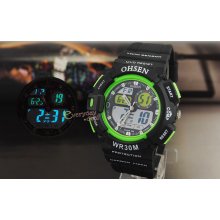 Mens Boy Sports Ohsen Dual Display Qaurtz W/watch Waterproof 30m 6 Color