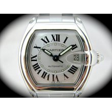 Men's Cartier Roadster Automatic (pre-owned) Box And Black Leather Band