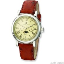 Men's Charles Hubert Brown Leather Band Off White Dial Watch