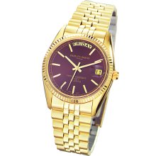 Mens Charles Hubert Gold-plated Brown Dial Watch