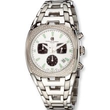 Mens Charles Hubert Stainless Steel Diamond Chronograph Watch