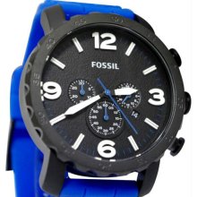 Men's Classic Sport Nate Stainless Steel Case Blue Silicone Bracelet C