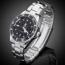 Men's Classic Stainless Steel Mechanical Automatic Movement Wrist Watch+gift Box