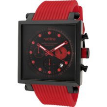 Men's Compressor2 Chronograph Black Dial Black IP Square Case Red