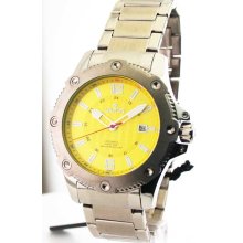 Mens Croton Steel Automatic 24 Hour Time Date Watch CA301182SSYL