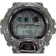 Mens Cubic Zirconia G-shock Fully Ice Black Color CZ Loaded Watch