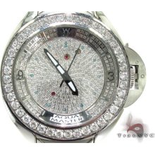 Mens Diamond Aqua Master Watch Round Cut Color Si1 Skeleton 19638 7.25ct