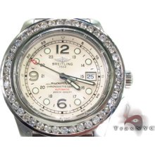 Mens Diamond Breitling Watch Round Cut Color Superocean 2 5.00ct