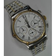 Men's Ebel Automatic Collection Chronograph Two Toned 18k Yg & Ss Watch