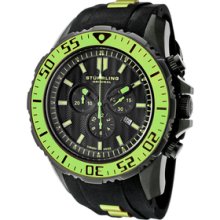 Men's Enterprise Chronograph Black Textured Dial Black Rubber