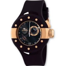 Mens Invicta Si Signature Rose-Plated Black Dial Watch