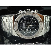 Mens Jojino/jojo/joe Rodeo Diamond Watch Shiny Dial .25 Ct Big Face 45mm Ij-1094