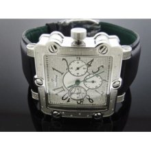 Mens Just bling 0.20 CT Square Diamond watch