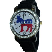 Mens / Ladies Democrat Party Symbol Obama Biden Black Silicon Watch