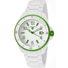 Men's Luminar White Dial Green Bezel White High-Tech Ceramic ...