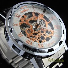 Men's Luxury Office Style S/steel Band Automatic Mechanical Wrist Watch