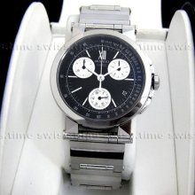 Men's Movado Vizio Chronograph Tachymeter Black Museum Dial Swiss Quartz Watch