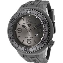 Men's Neptune Gunmetal Dial Gunmetal IP Case Grey Silicone ...