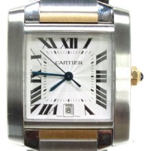 Mens New Cartier Tank Francaise Two Tone W51012Q4 Watch