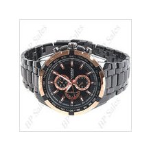 mens new Curren coppertone & black stainless steel watch w/black face dress