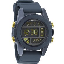 Men's Nixon The Unit Watch in Steel Blue/Yellow Ano