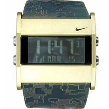 Mens Rare Nike Oregon Series Square Wa0052 090 Black Gold Leather Watch