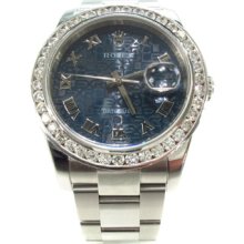 Mens Rolex Datejust Steel 116200 Diamond Watch Collection