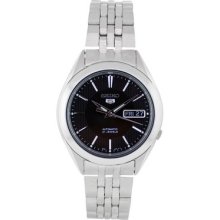 Men's Seiko Automatic Snkl23 Day/date Black Dial Stainless Steel Watch