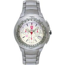 Mens Swiss Military Titanium Silver Dial Chronograph Watch