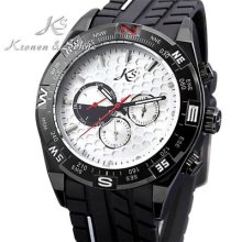 Mens White Dial Day Date Automatic Mechanical Analog Sport Army Wrist Watch