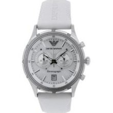 Men's white emporio armani chronograph watch ar5848