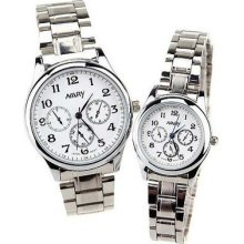 Mens/womens Classic Casual Stainless Steel Quartz Analog Wrist Watch 2 Colors