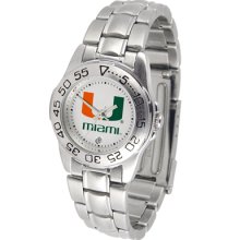 Miami Hurricanes Sport Steel Band-Ladies Watch