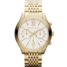 Michael Kors Gold Mid-Size Gold-Tone Stainless Steel Brookton Chronograph Watch