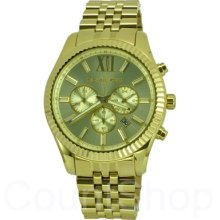 Michael Kors Lexington Mk8281 | Chronograph | Gold Dial | 45mm | 100m |