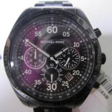 Michael Kors Men's Watch Chrono All Stainless S Ip Black Rou Original Japan