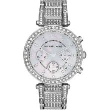 Michael Kors Womenâ€™s Silver Crystal Parker Super Glitz Women's Watch Mk5572