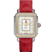 MICHELE Deco Diamond Two-Tone Watch Head, 33x35mm