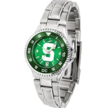 Michigan State Spartans Competitor AnoChrome Ladies Watch with Steel Band and Colored Bezel