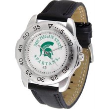 Michigan State Spartans MSU Mens Leather Sports Watch