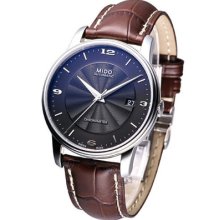 Mido Baroncelli Automatic Cosc Leather Strap Watch Black M0104081605710