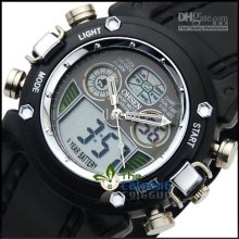 Mix 5 Colors Two Quartz Movement Men Analog Digital Watch Cool Men's