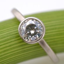 Moissanite Facets .8 Carat Modern Engagement Ring