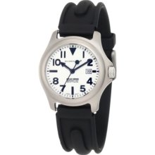 Momentum Ladies 1M-Sp01w1 Atlas White Dial Black Slk Rubber Watch