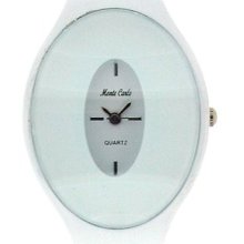 Monte Carlo Girls Oval Shaped White Bangle Watch. Boxx140