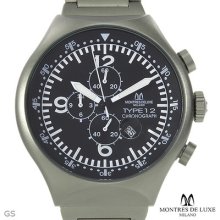 Montres De Luxe Milano Chronograph Men's Watch 50 Mm Type 12 Verde Grey Case