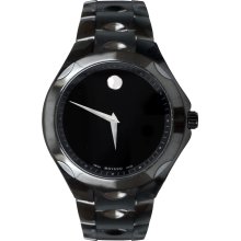 Movado 606536 Watch Junior Sport Mens - Black Dial Stainless Steel Case Quartz Movement