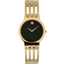 Movado Ladies' Stainless Steel Black Dial Quartz Watch 0605752