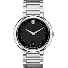 Movado Men's 0606541 Watch Concerto Black 40mm Case Full Movado Warranty