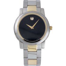 Movado Men's Stainless Steel Black Dial Watch 0605107